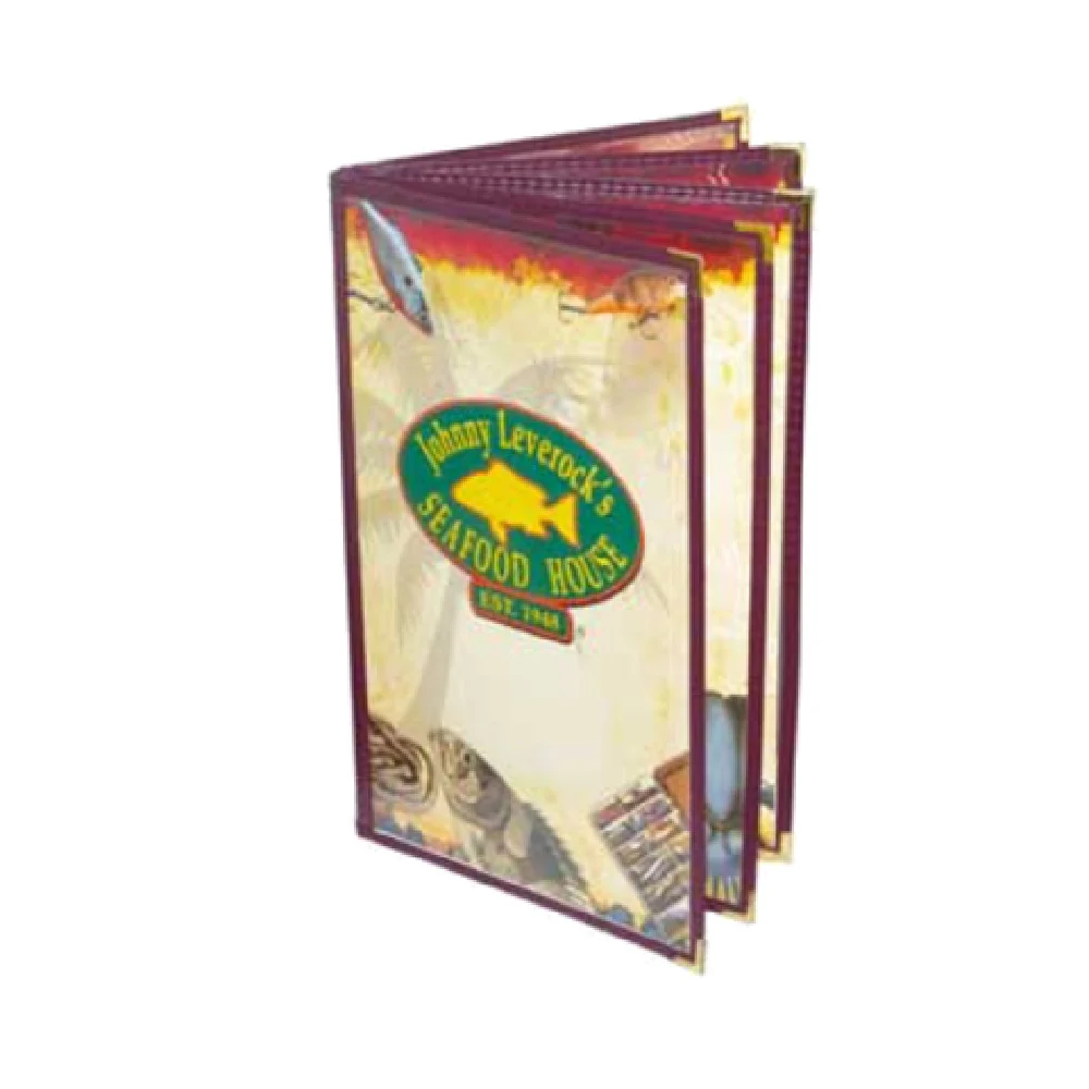 Menu Solutions SE360C 8-1/2 Inch x 11 Inch Menu Cover Cafe Style Clear Vinyl with Five Pockets