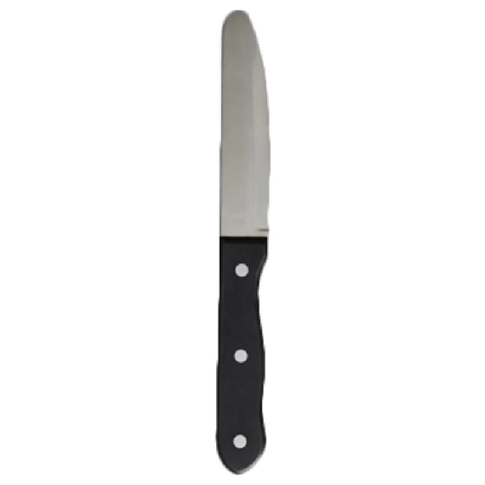 Steelite 5793WP059 5 Inch Blade 9-7/8 Inch Steak Knife Rounded Serrated Blade Black POM Handle