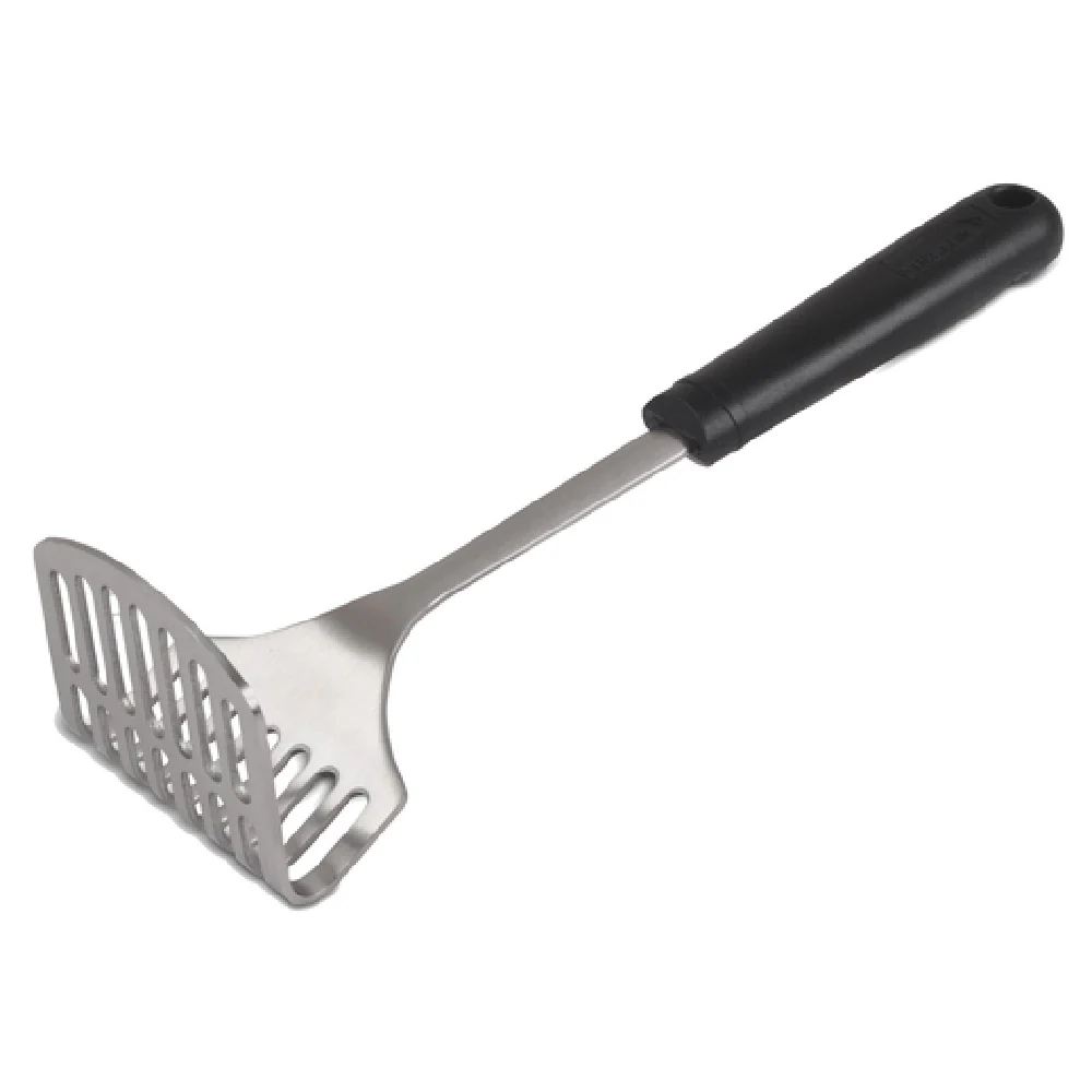 JB Prince U140 10-1/2 Inch Curved Edge Potato Masher Plastic Handle Black Stainless Steel JB Prince U140 10-1/2 Inch Curved Edge Potato Masher Plastic Handle Black Stainless Steel