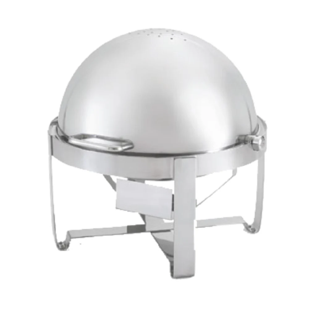 Vollrath 46360 6 Quarts Roll-top Round Chafer Canned Stainless Steel with Fuel Cup