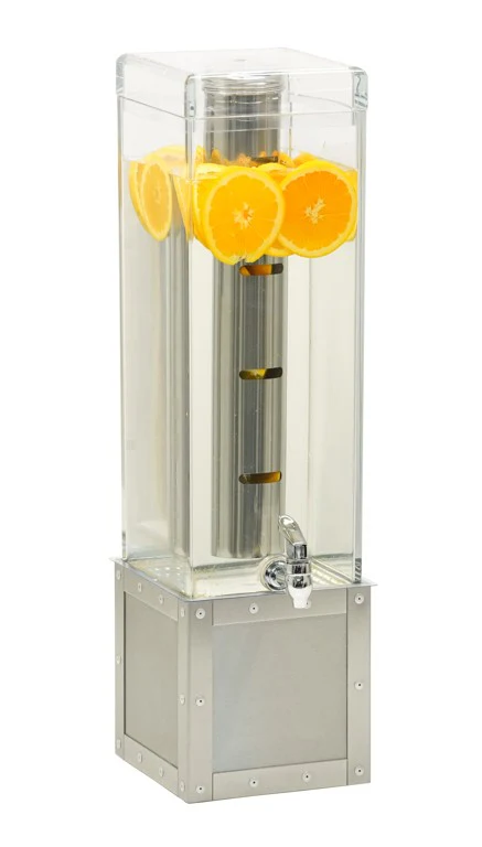 Cal Mil 3394-3INF-55 8 Inch Beverage Dispenser with Infusion Chamber Acrylic Bowl