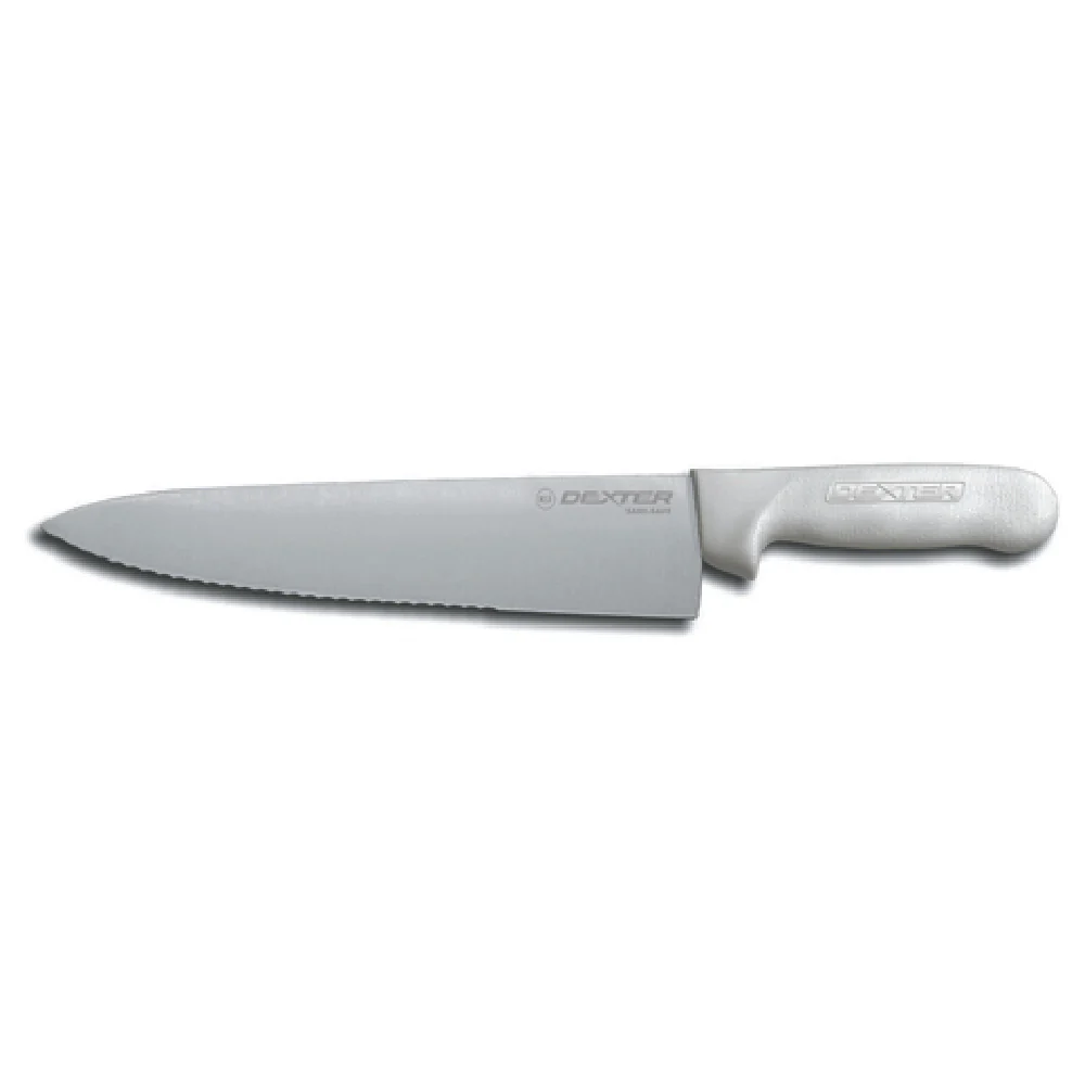 Dexter Russell S145-10SC-PCP 10 Inch Blade 10 Inch Handle Chef Knife High Carbon Stainless Steel with Scalloped Edge