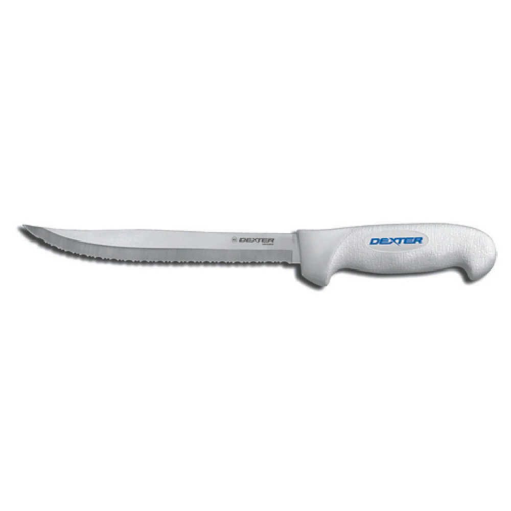 Dexter Russell SG142-8TE-PCP 8 Inch Serrated Knife Rubber White Non-slip High-carbon Steel