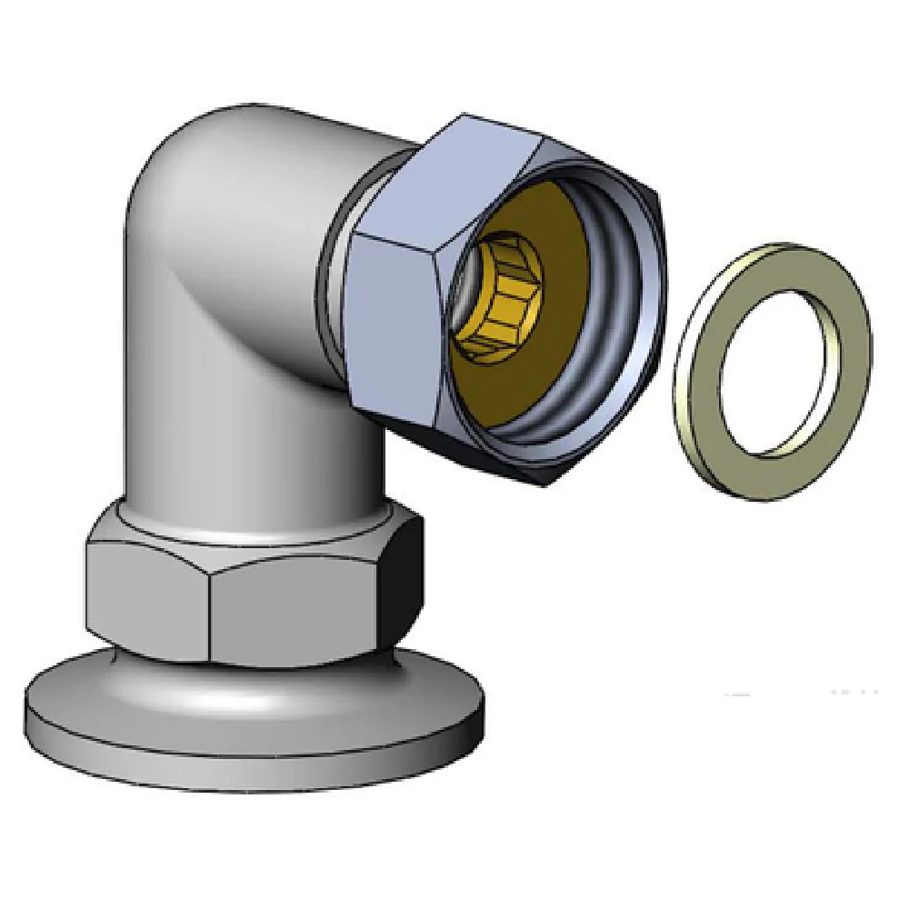 T&S Brass 00YY 3/4 Inch Flange 90 Degree Inlet Low-lead Chrome Polished Brass