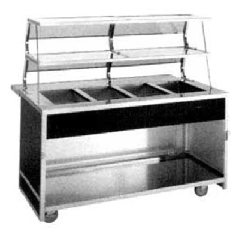 Atlas Metal BLC-6 91 Inch Cold Food Serving Counter Ice Cooled Mobile with Brakes