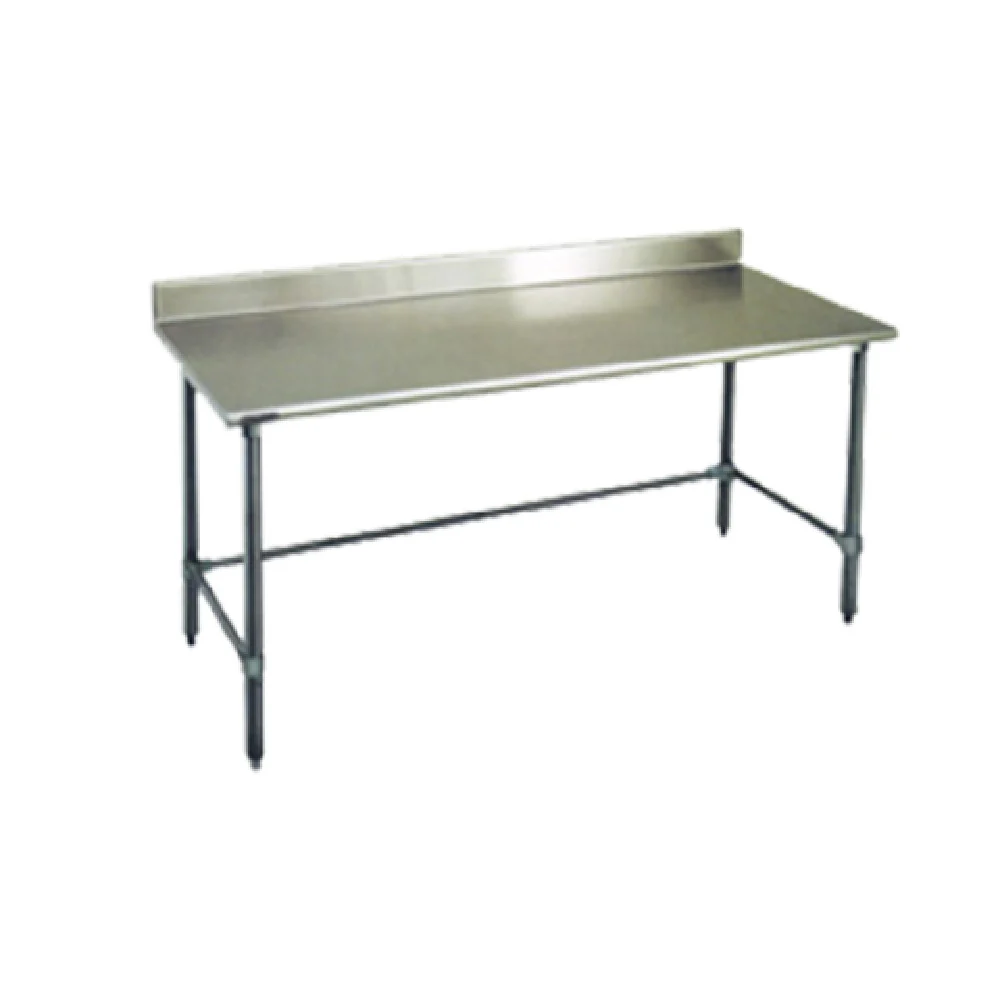 Eagle T24144GTE-BS 144 Inch Work Table 14 Gauge Stainless Steel Top with Backsplash