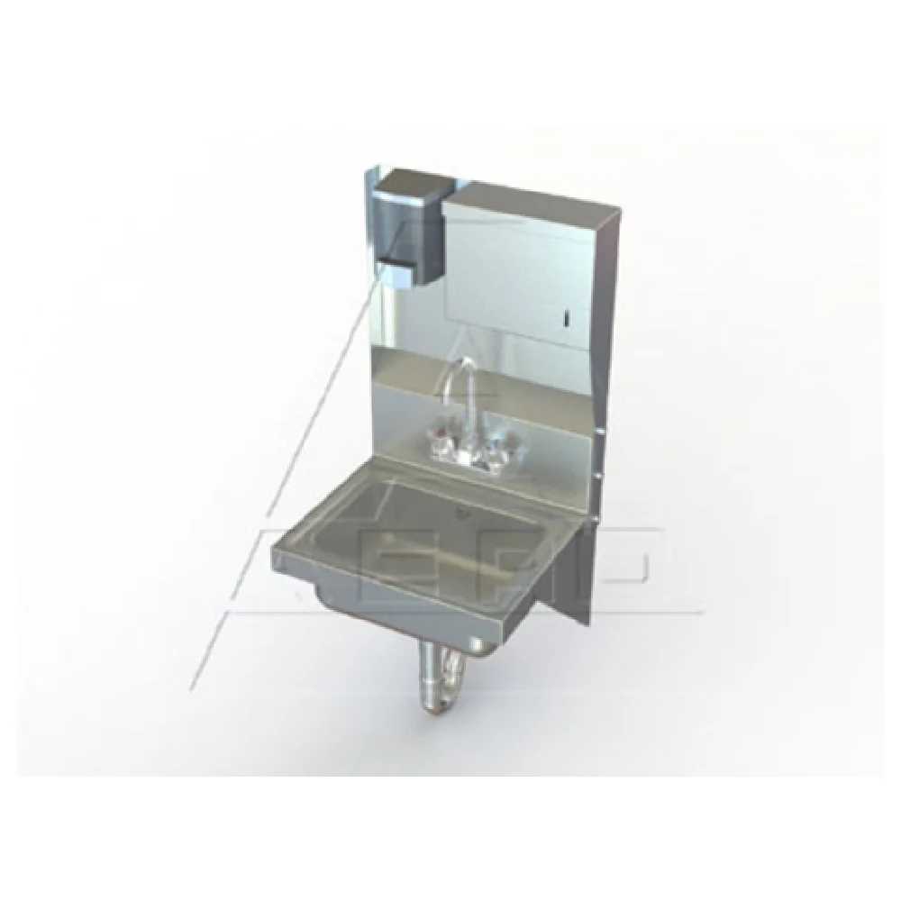 AERO Manufacturing XHSDT 14 Inch Wall Mount Hand Sink with Faucet Stainless Steel