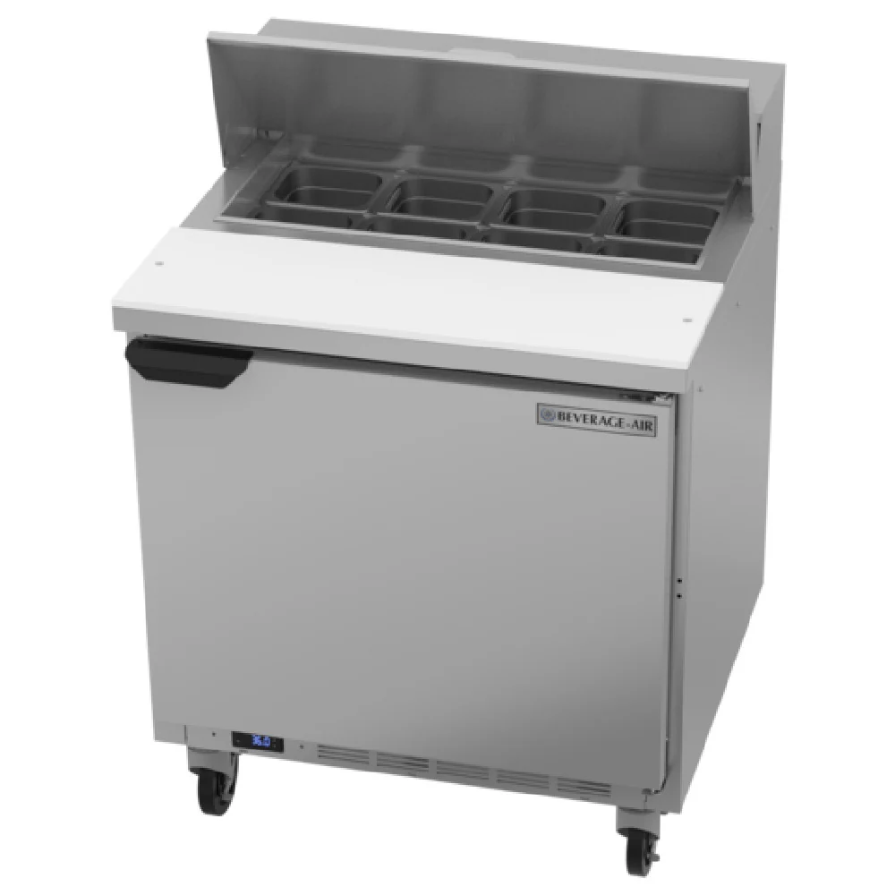 Beverage Air SPE32HC-08 32 Inch Sandwich Top Refrigerated Counter 8.01 cu ft Stainless Steel with 2 Shelves Beverage Air SPE32HC-08 32 Inch Sandwich Top Refrigerated Counter 8.01 cu ft Stainless Steel with 2 Shelves