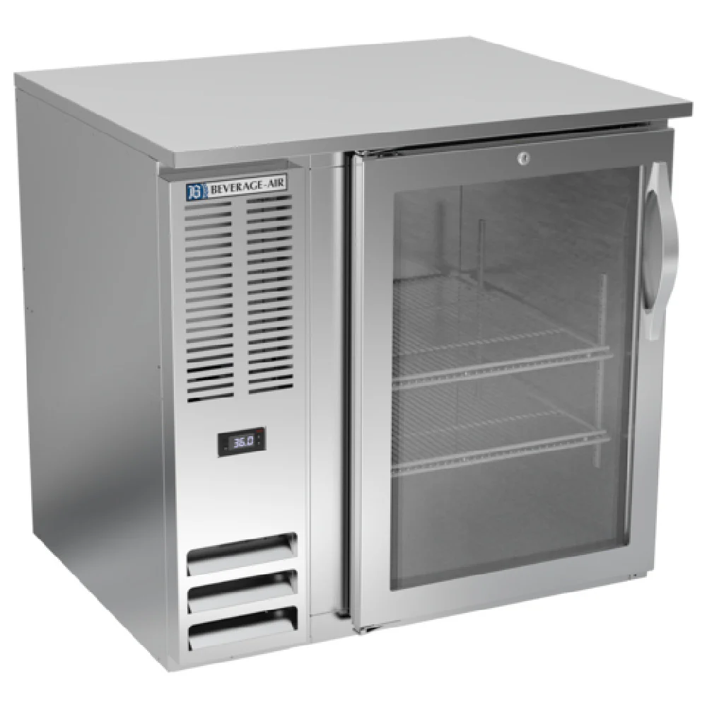 Beverage Air BB36HC-1-FG-S 36 Inch Refrigerated Food Rated Back Bar Cabinet 8.36 cu ft Beverage Air BB36HC-1-FG-S 36 Inch Refrigerated Food Rated Back Bar Cabinet 8.36 cu ft