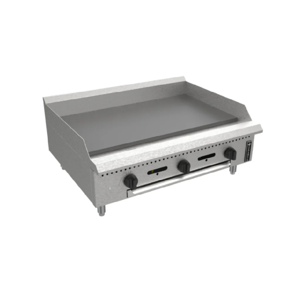 Venancio PGM36G-CT_LP 36 Inch Gas Griddle with Polished Steel Plate 90,000 BTU Venancio PGM36G-CT_LP 36 Inch Gas Griddle with Polished Steel Plate 90,000 BTU