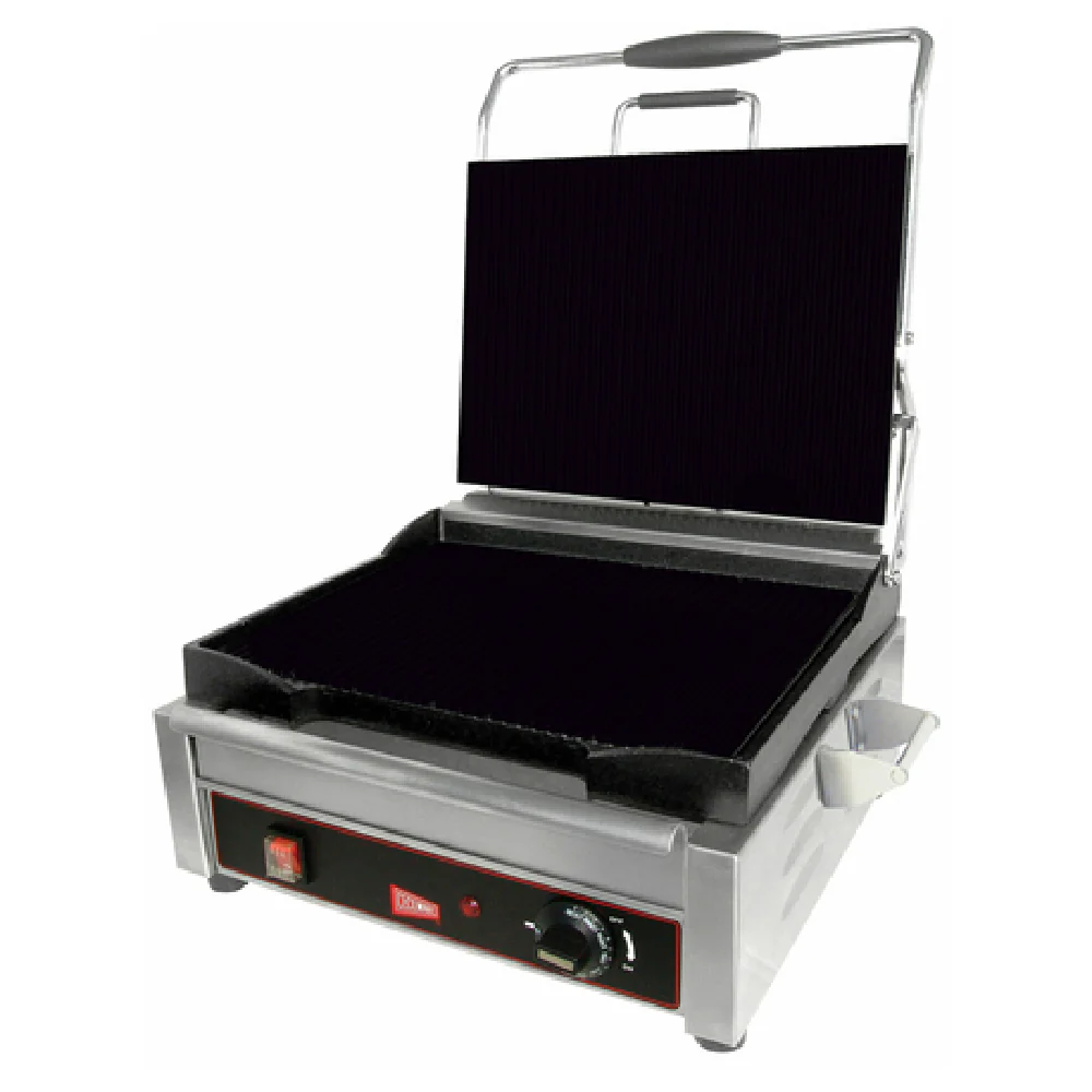 Crathco SG1LF 14 Inch Cast Iron Electric Sandwich Panini Grill with Stainless Steel Crathco SG1LF 14 Inch Cast Iron Electric Sandwich Panini Grill with Stainless Steel