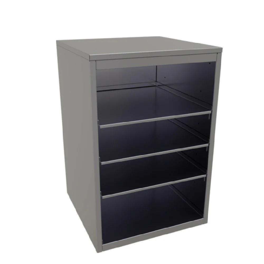 Glastender BGS-24-S 24 Inch Open Front Back Bar Glass Storage Cabinet with Stainless Steel Glastender BGS-24-S 24 Inch Open Front Back Bar Glass Storage Cabinet with Stainless Steel