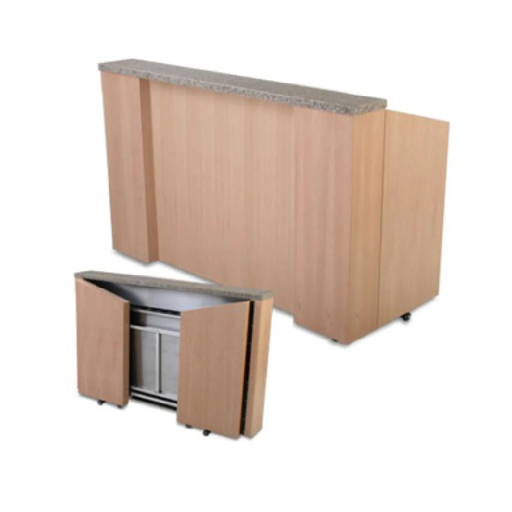Forbes Industries 5806-AVONITE 72 Inch Slim Fold Mobile Bar Wood Veneer with Stainless Steel Forbes Industries 5806-AVONITE 72 Inch Slim Fold Mobile Bar Wood Veneer with Stainless Steel