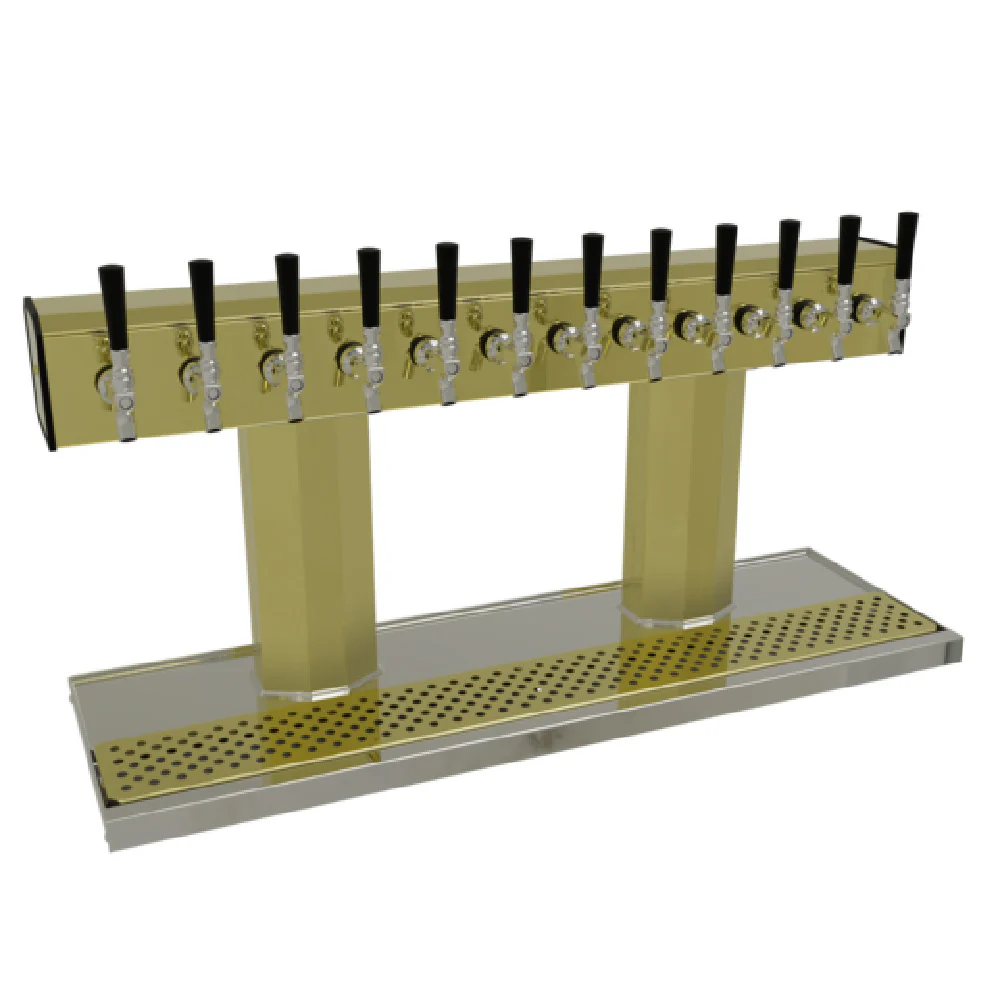 Glastender BT-12-PB 38 Inch Countertop Draft Beer and Wine Dispensing Tower Stainless Steel