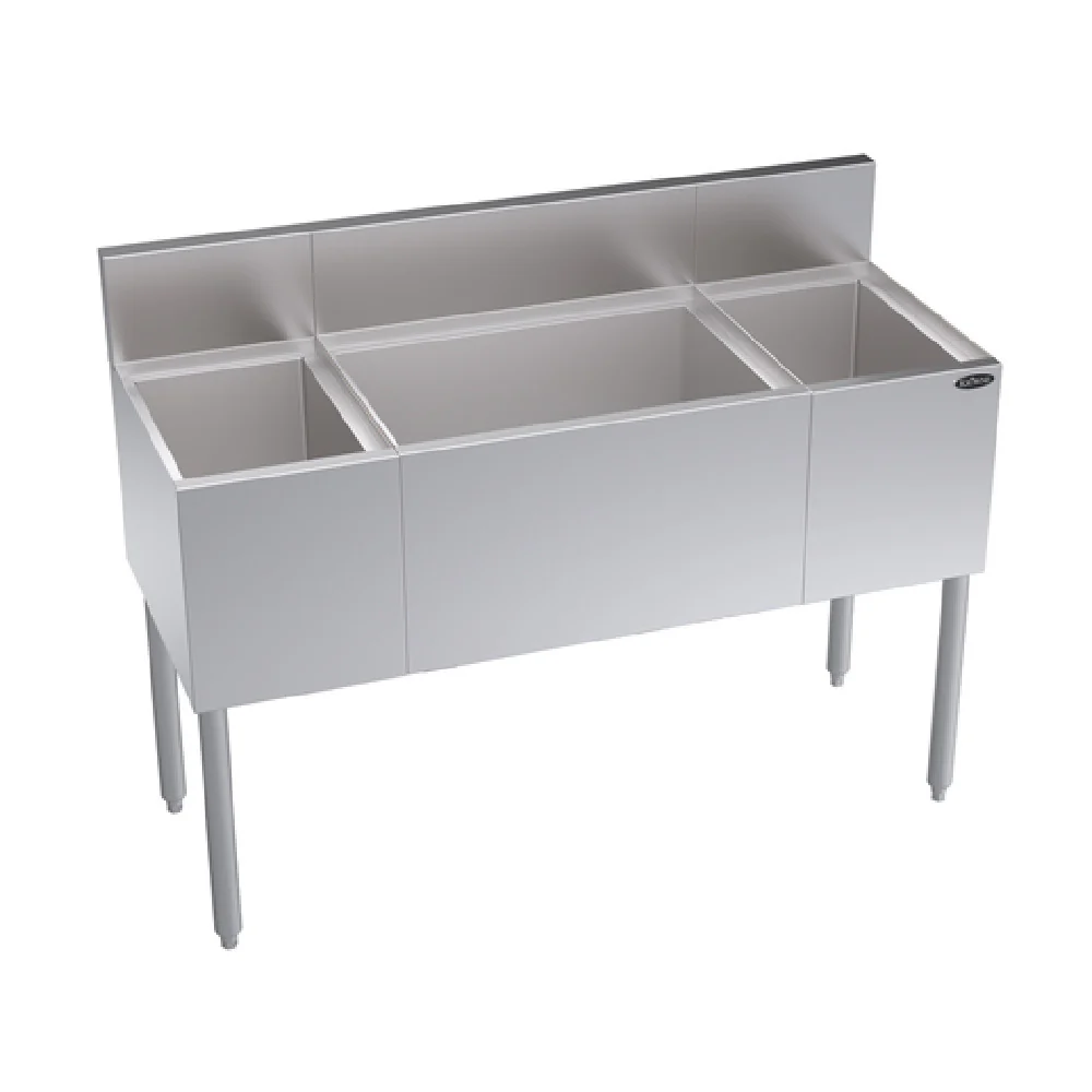 Krowne KR19-M48C-10 48 Inch Underbar Ice Bin with Bottle Well Stainless Steel