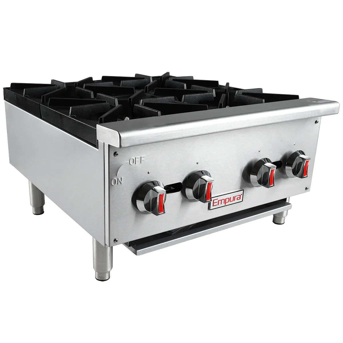 Empura Equipment EHP-4 23 Inch Gas Hot Plate with 4 Burners 100000 BTU Empura Equipment EHP-4 23 Inch Gas Hot Plate with 4 Burners 100000 BTU