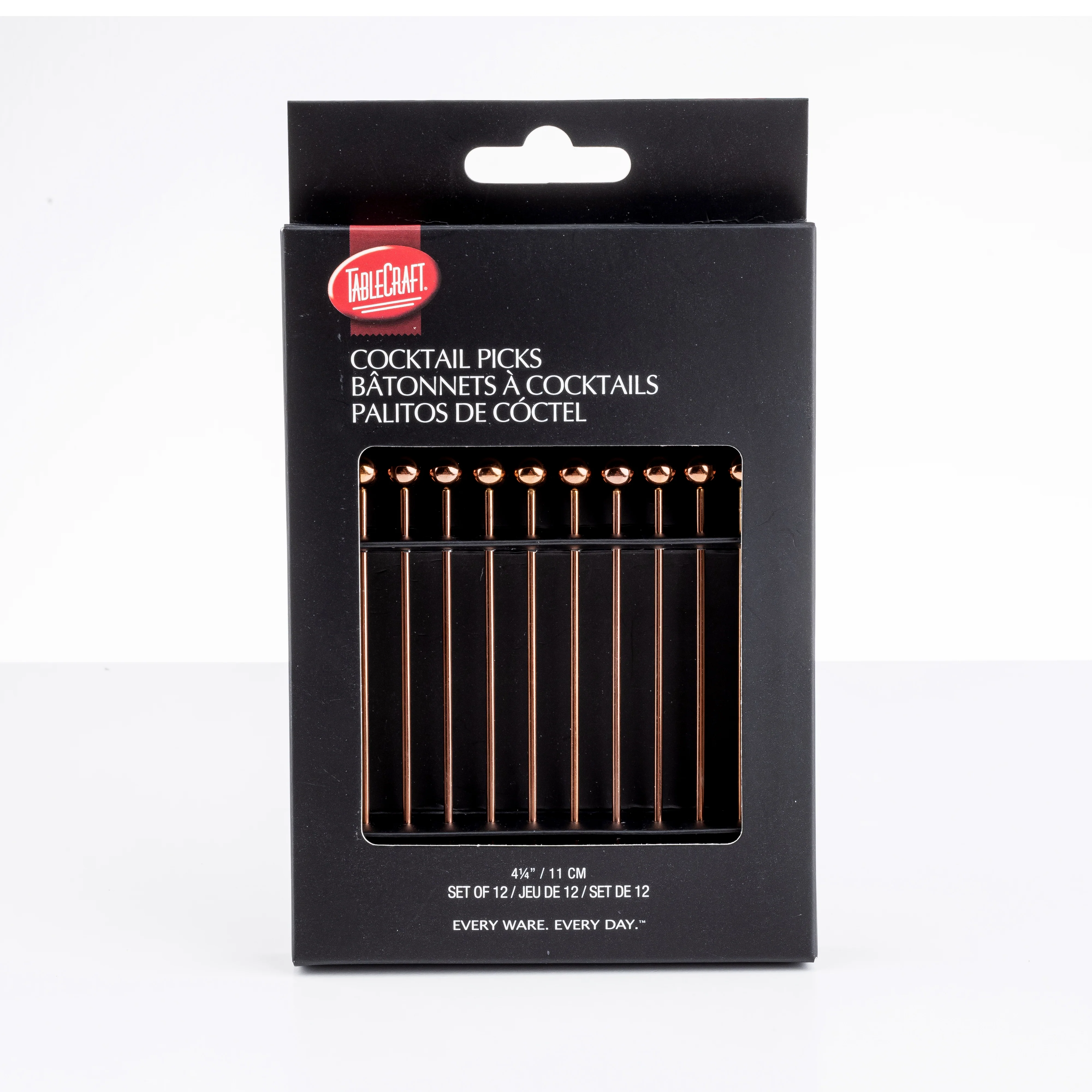 Tablecraft 12257 0.3125 Inch Set of 12 Bronze Cocktail Picks Stainless Steel