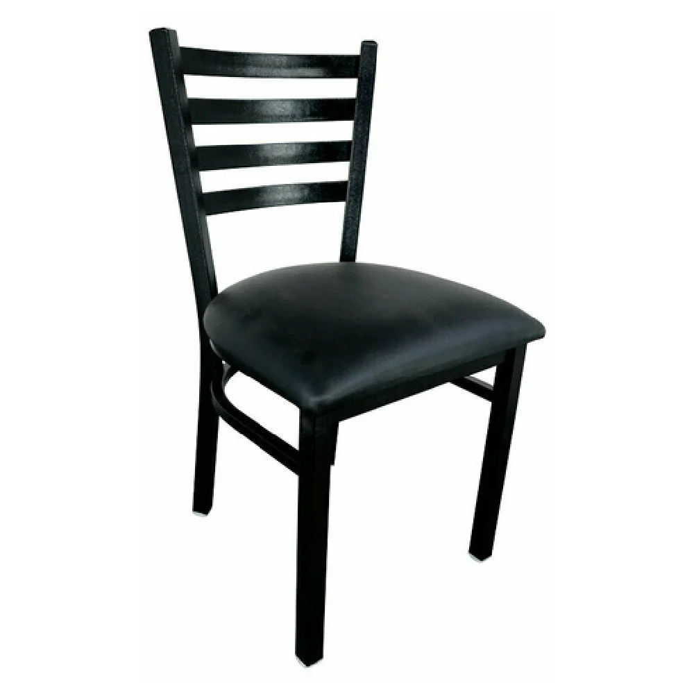 Omcan 47594+76554 17 Inch Side Chair Metal Back and Vinyl Seat Black Omcan 47594+76554 17 Inch Side Chair Metal Back and Vinyl Seat Black