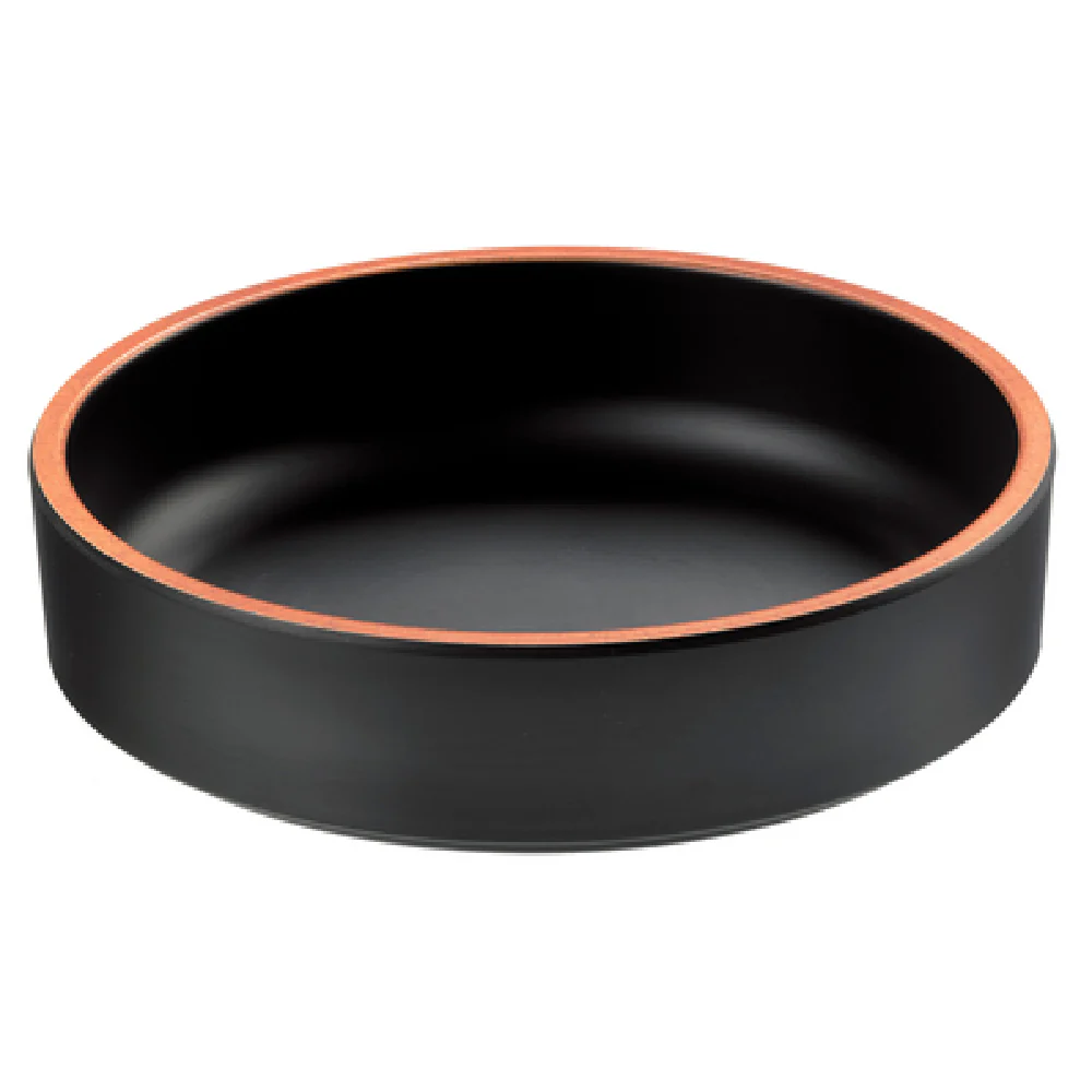 Tableware Solutions USA T8237 6 Inch Diameter Round Cup Dishwasher Safe Melamine Black/Terracotta