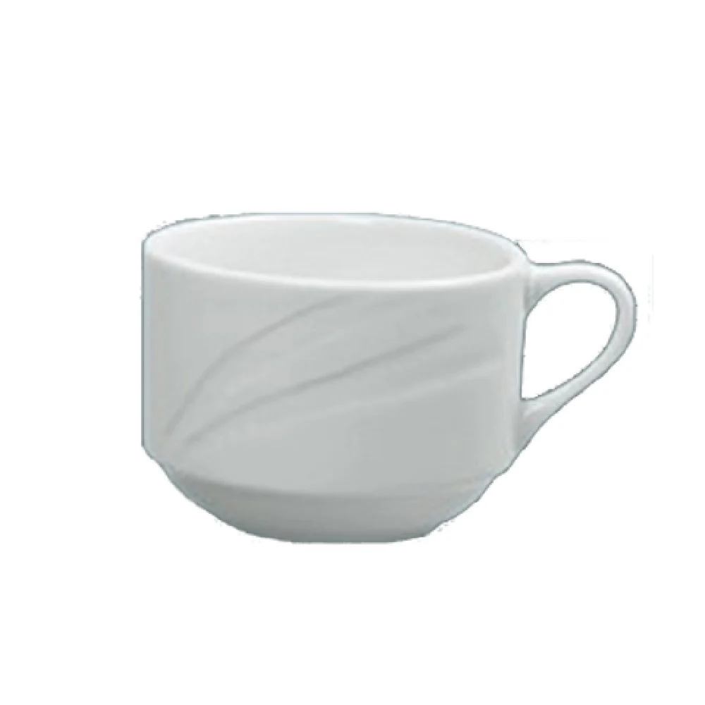 Yanco MM-1-S 7-1/2 Oz. Round Miami Cup Porcelain Embossed Stackable