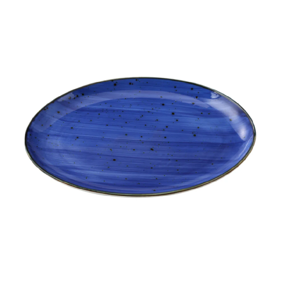 Yanco LY-2110BU 7 Inch Coupe Oval Platter Glazed Porcelain Blue 2 Dozen Packs Yanco LY-2110BU 7 Inch Coupe Oval Platter Glazed Porcelain Blue 2 Dozen Packs