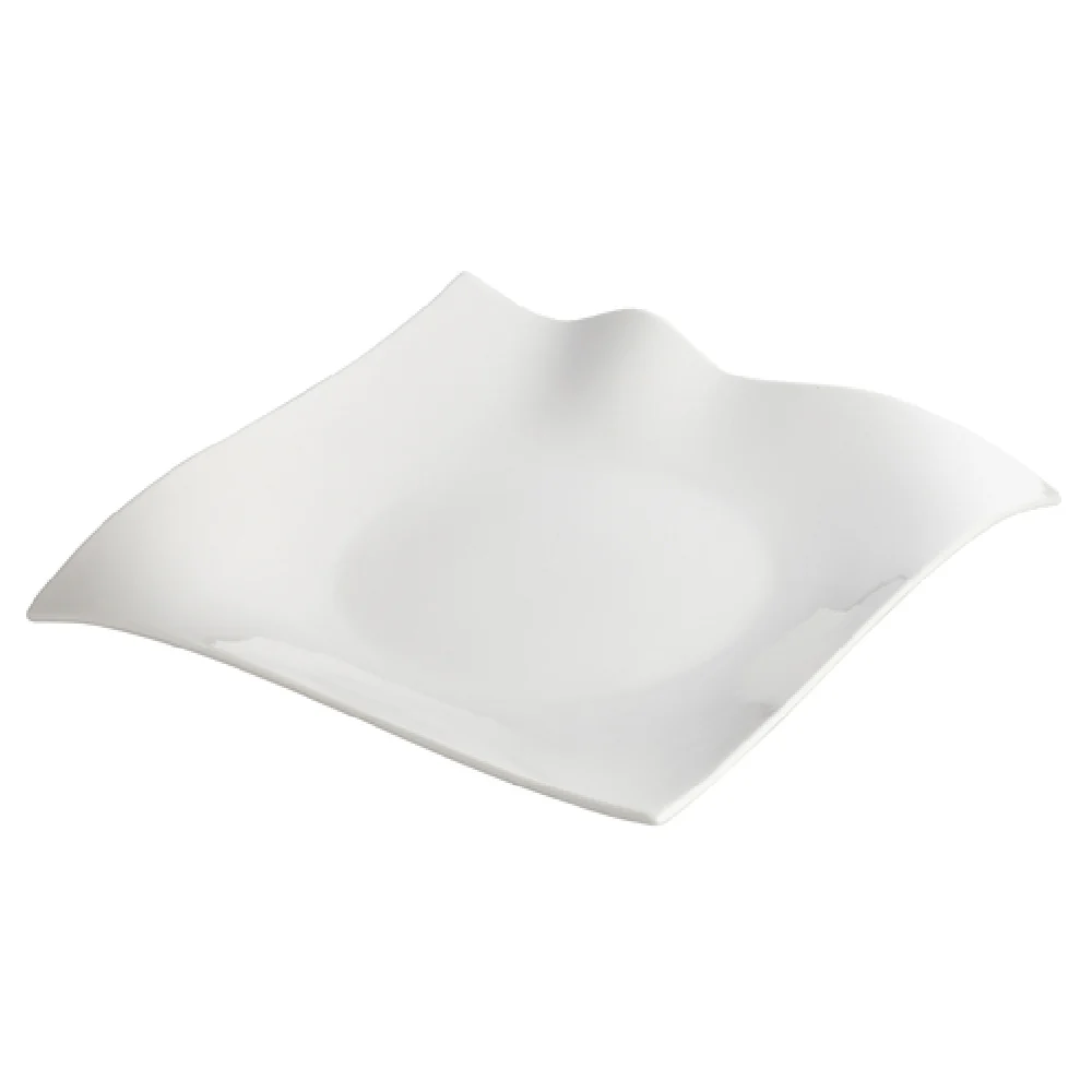 Winco WDP010-103 12 Inch Square Plate Dishwasher Safe Porcelain Bright White