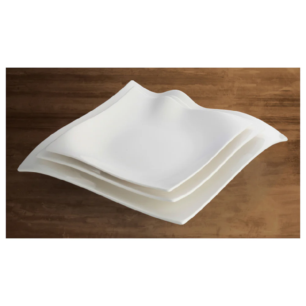 Winco WDP010-103 12 Inch Square Plate Dishwasher Safe Porcelain Bright White Winco WDP010-103 12 Inch Square Plate Dishwasher Safe Porcelain Bright White