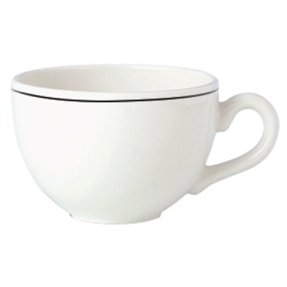 Steelite 11350189 8 Oz Empire Low Cup Vitrified China Black Line