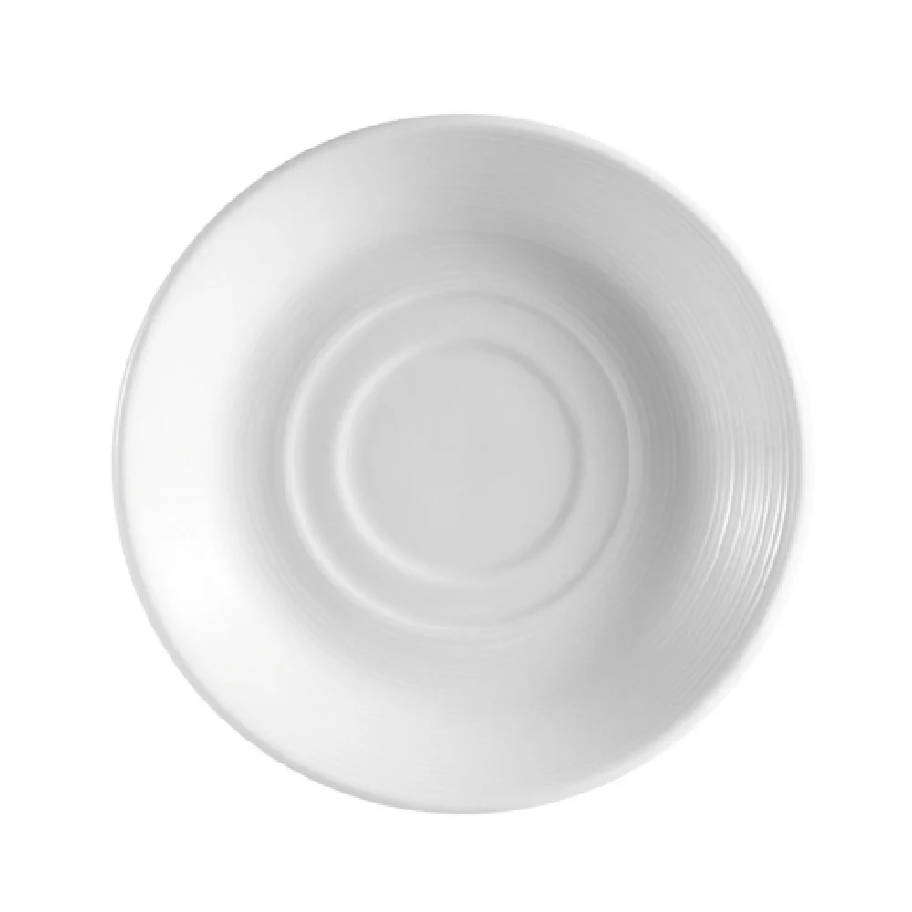 CAC China HMY-2 5-1/2 Inch Round Saucer Porcelain Embossed Super White CAC China HMY-2 5-1/2 Inch Round Saucer Porcelain Embossed Super White