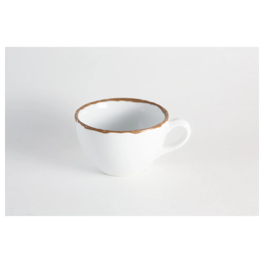 BauscherHepp 755275-380398 8-1/2 Oz Cappuccino Cup With Handle Porcelain Cosy Cottage Caramel