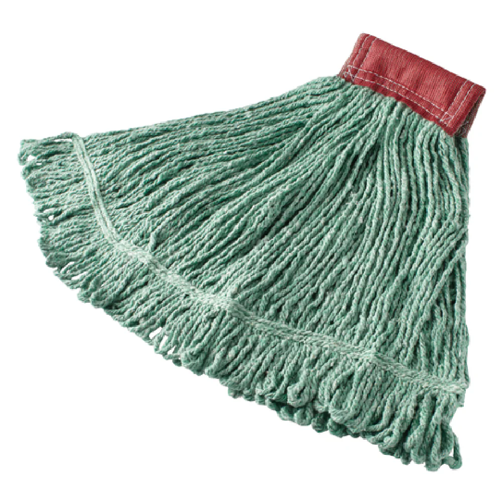 Rubbermaid Commercial Products FGD25306GR00 Large 5 Inch Looped End Wet Mop Green Cotton Synthetic Blend