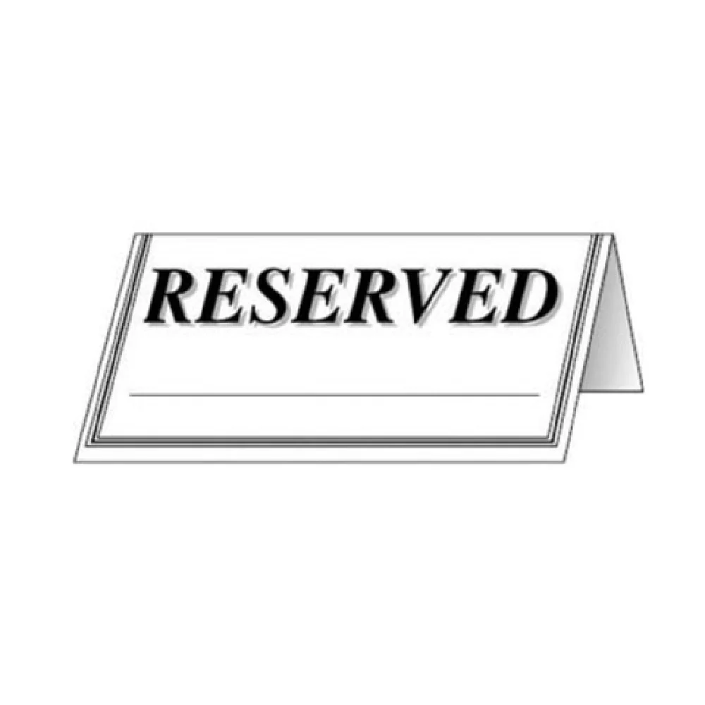 Admiral Craft RES-48PK 6 Inch White Reserved Message Tent Varnished Cardboard 48 Packs Admiral Craft RES-48PK 6 Inch White Reserved Message Tent Varnished Cardboard 48 Packs