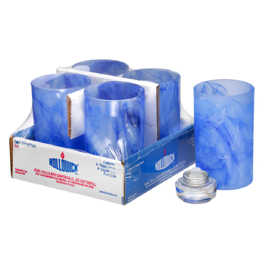 Hollowick 44017DB-4 2-7/8 Inch Cylinder Candle Lamp Glass with HD12 Liquid Votive Dark Blue