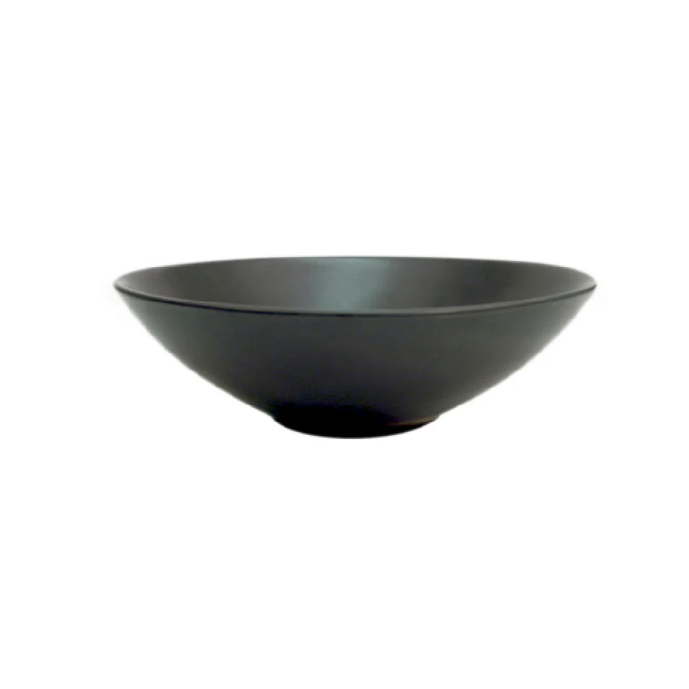 CAC China 666-28-BLK 30 Oz Salad Bowl Round Ceramic with Non-Glare Glaze Black