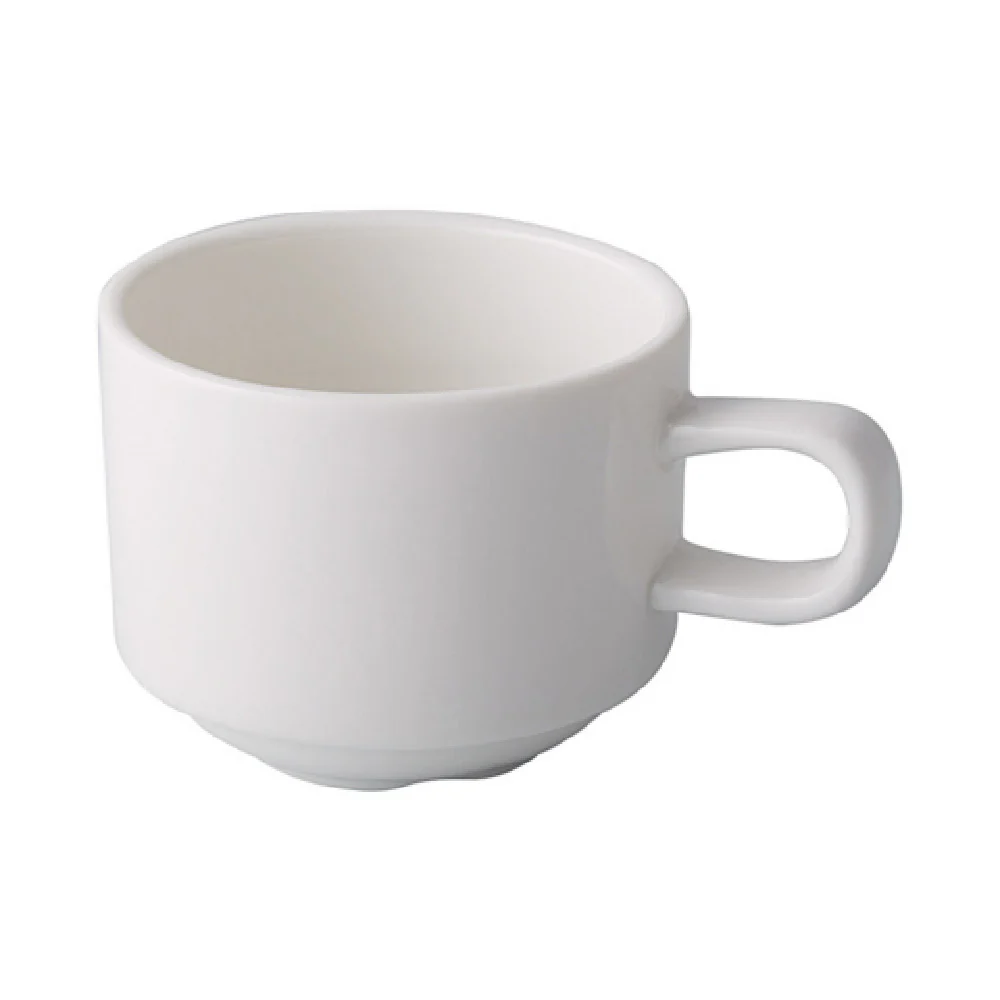 CAC China GW-CLB35 3-1/2 Oz with Glazed Foot Round Cup Porcelain Bone White