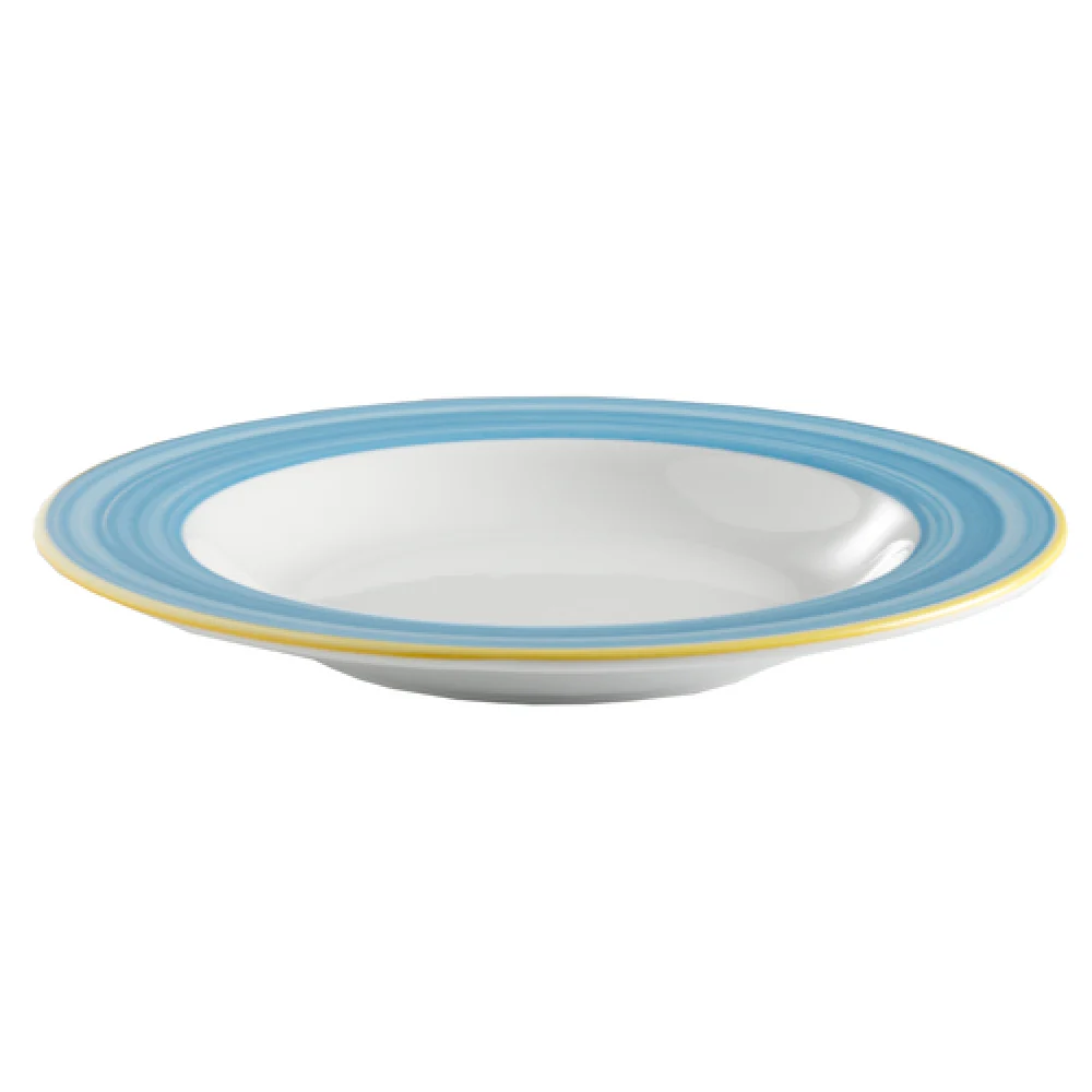 GET Enterprises PA1601903912 18-4/5 Oz Yellow Edge Pasta Bowl Porcelain 12 Inch GET Enterprises PA1601903912 18-4/5 Oz Yellow Edge Pasta Bowl Porcelain 12 Inch