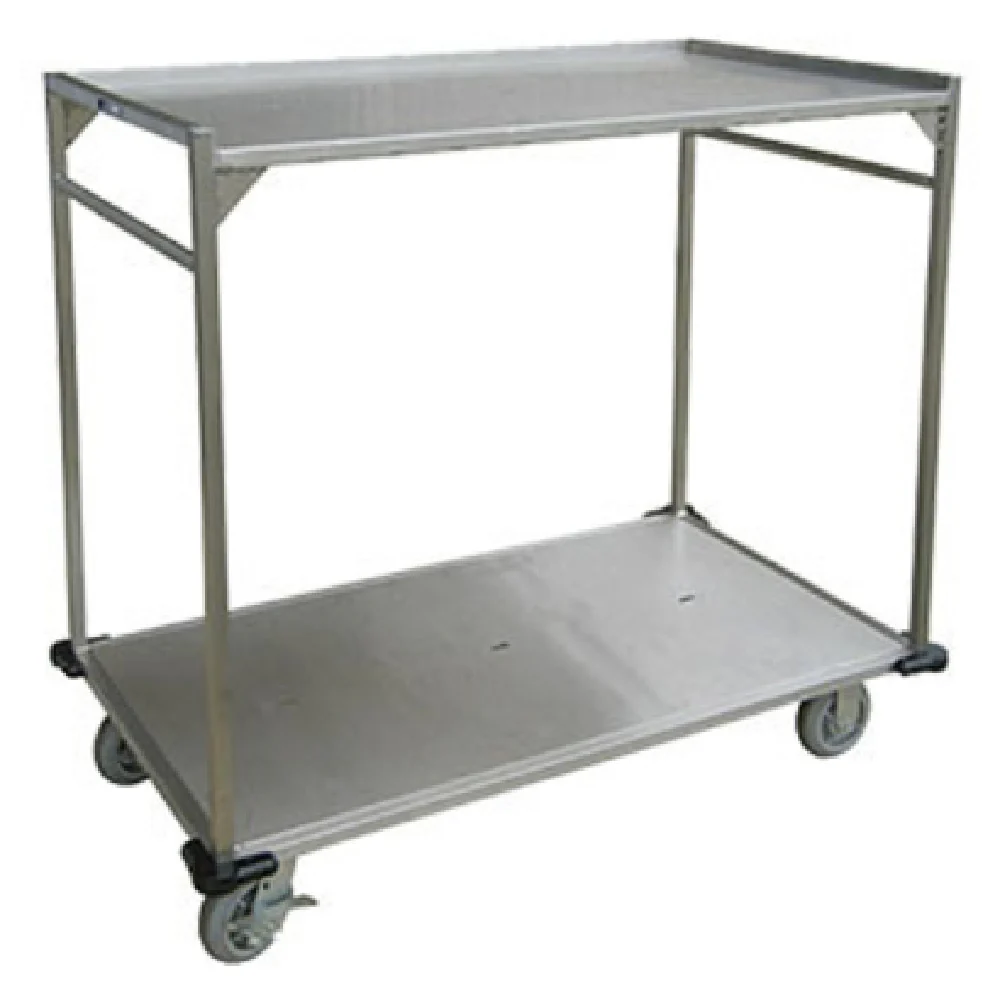 Lakeside PB51 51 Inch Open Tray Delivery Cart with 2 Open Shelves Stainless Steel