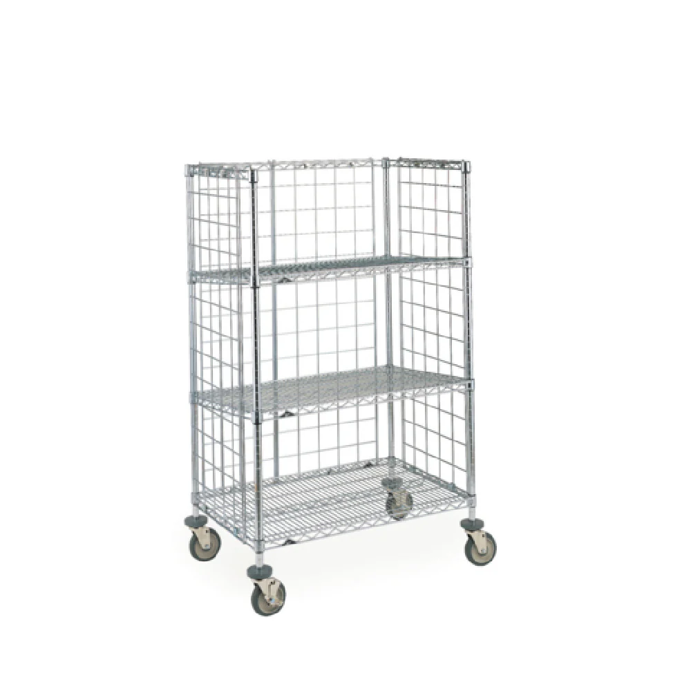 Metro AST35DC 36 Inch Slanted Shelf Truck and Cart with 3 Shelves
