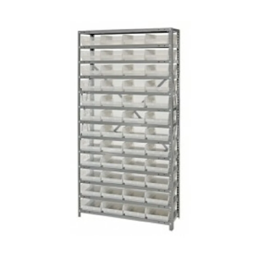 Quantum 1275-107CL 36 Inch Shelving Unit Heavy Duty with 13 Shelves and 48 Bins