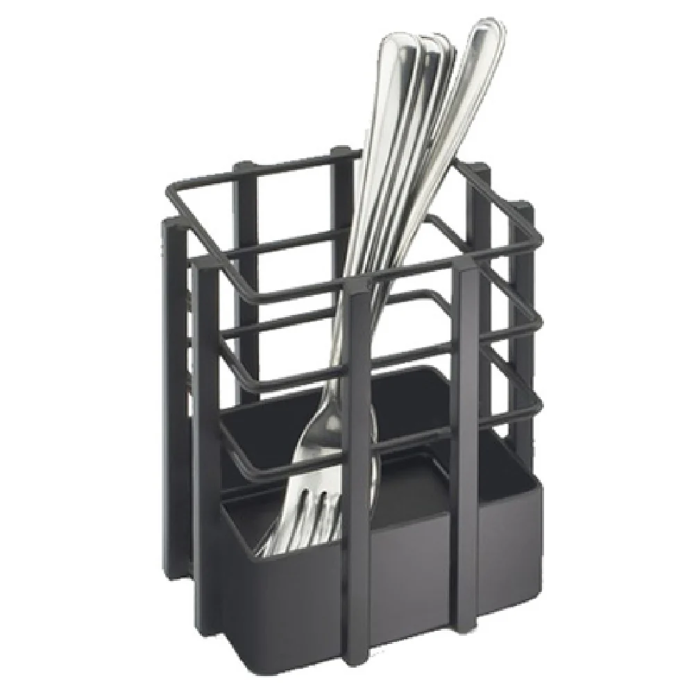 Cal Mil 1544-13 4 Inch Single Compartment Flatware Holder Black Metal BPA Free Cal Mil 1544-13 4 Inch Single Compartment Flatware Holder Black Metal BPA Free