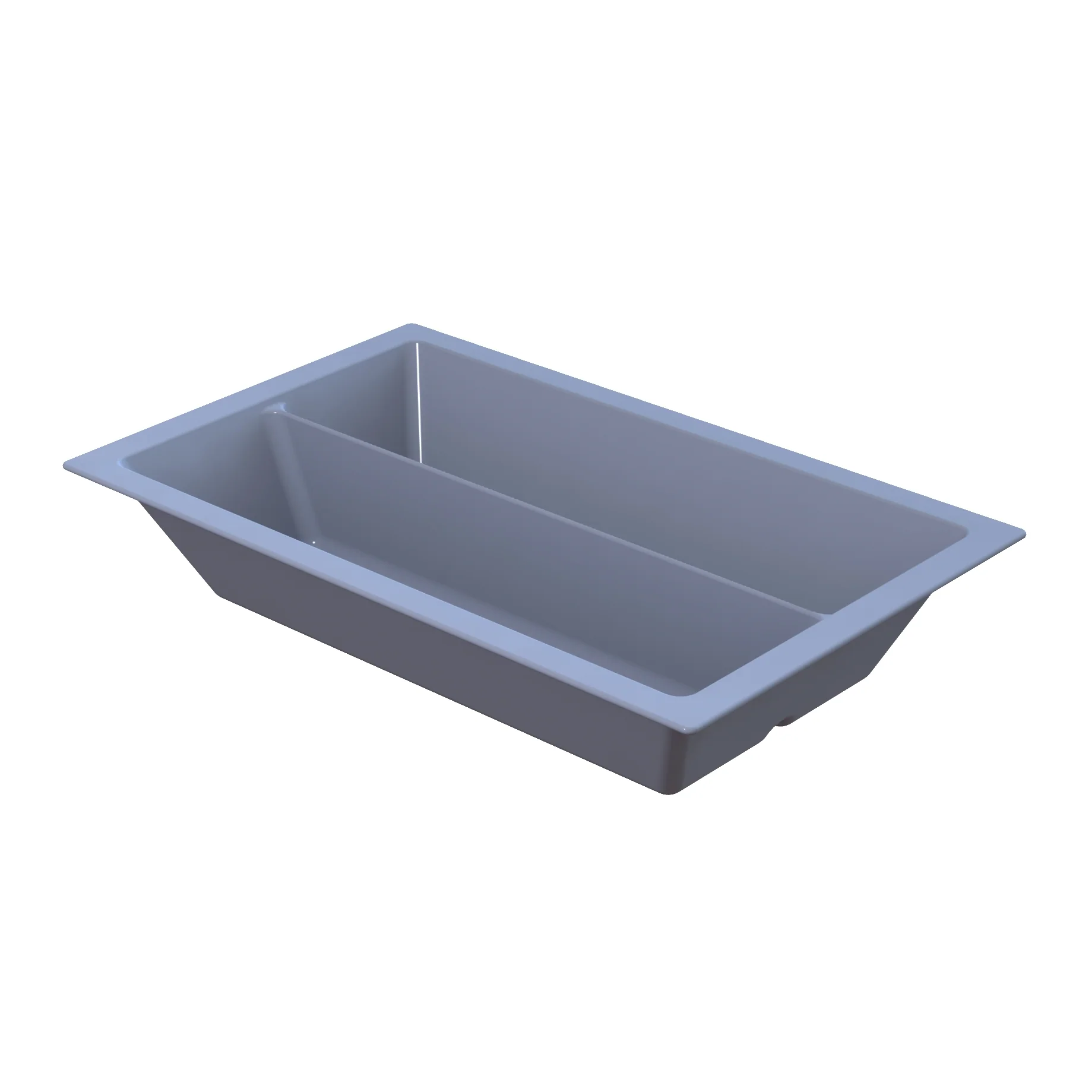 Tablecraft CW4050PB 21 Inch Food Pan Aluminum Cold Holding Divided Pigeon Blue