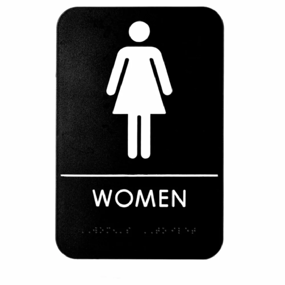 Alpine Industries ALPSGN-5 Sign 9 Inch Women with graphic Braille self adhesive backing Alpine Industries ALPSGN-5 Sign 9 Inch Women with graphic Braille self adhesive backing