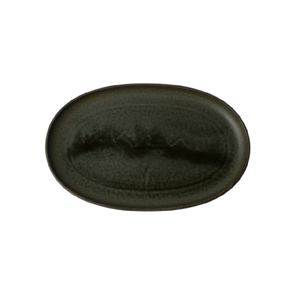 Steelite 6418MY034 11 Inch Oval Plate Wabi Sabi Kelp Porcelain