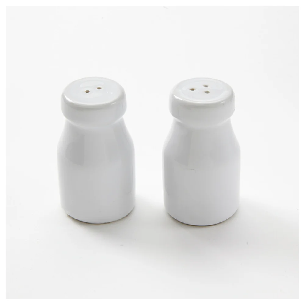 American Metalcraft CSPW 2 Oz Ceramic Salt and Pepper Shaker Set White