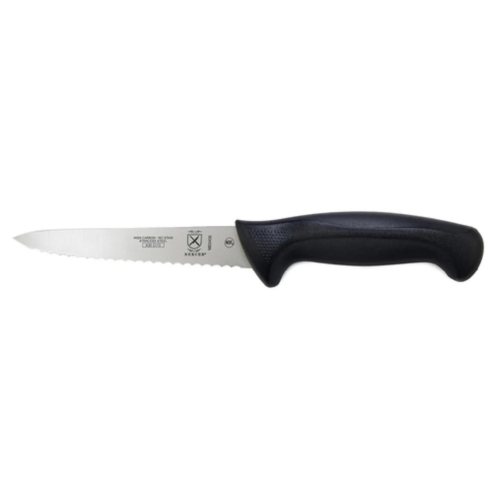Mercer Culinary M23406 6 Inch Blade 4 Inch Handle Utility Knife High Carbon Steel with Wavy Edge