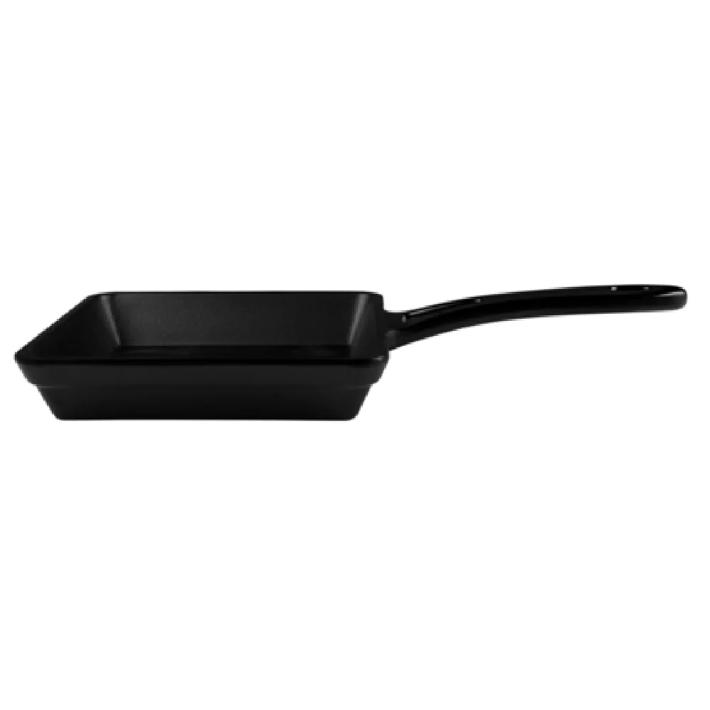 GET Enterprises MFP55-B 5-3/8 Inch Square Melamine Fry Pan with Faux Cast Iron Finish