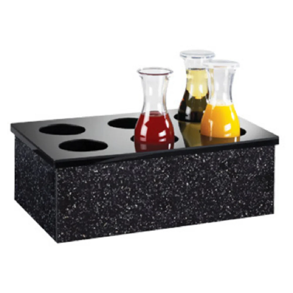 Cal Mil 707-12 12 Inch Carafe Collar with 6 Holes Acrylic Black