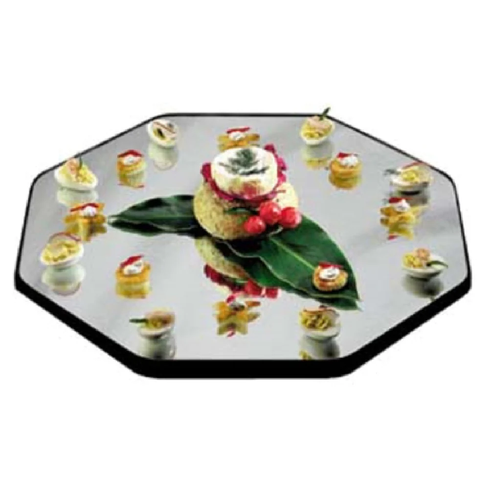 Lakeside 279 22 Inch Diameter Rimless Octagonal Mirror Tray Glass with Vinyl Edges Lakeside 279 22 Inch Diameter Rimless Octagonal Mirror Tray Glass with Vinyl Edges