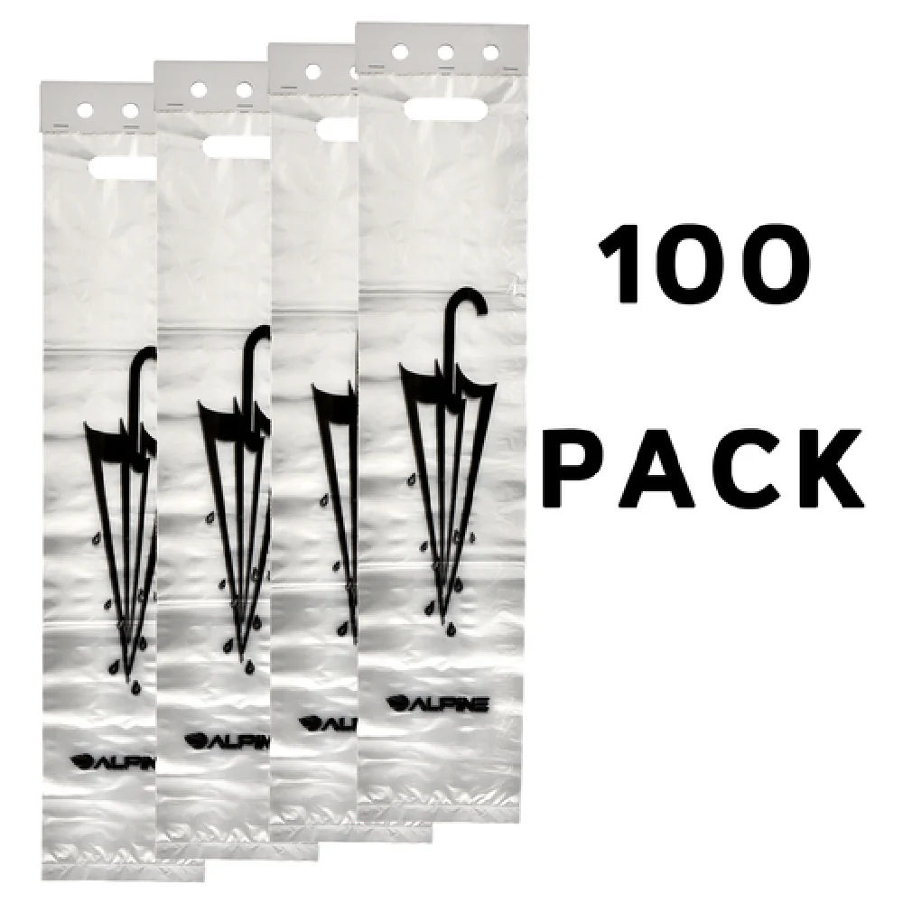 Alpine Industries ALP489-100 5.5 Inch Wet Umbrella Bags 100 Packs HDPE White with Carry Handles Alpine Industries ALP489-100 5.5 Inch Wet Umbrella Bags 100 Packs HDPE White with Carry Handles