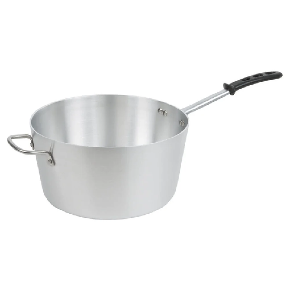 Vollrath 68307 7 Quart Riveted Aluminum Tapered Sauce Pan with Silicone Handle
